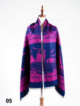 Trendy Paris Print Scarf/Cape